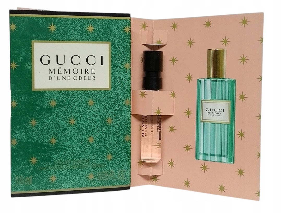 Gucci Parfums 的 Gucci Memoire d' Une Odeur 官方香水样品 1.5 毫升 0.05 液量瓶。盎司。停产香水