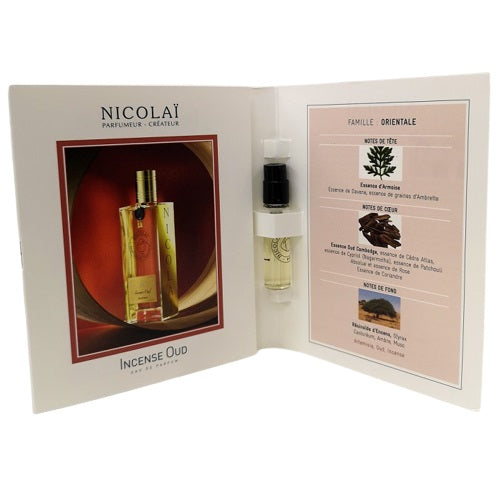 Nicolai Incense Oud 香水官方香水样品 1.8ml 0.07 盎司。