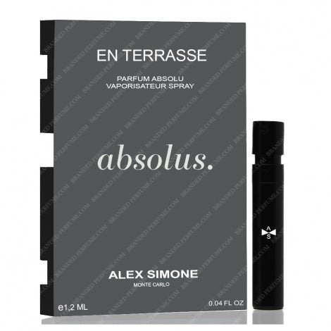 Alex Simone En Terrasse 纯香香水 1.2 毫升 0.04 液量盎司盎司。官方香水样品